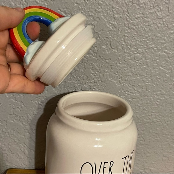 Rae Dunn Over the Rainbow Jar - Cream with Multicolor Handle - Picture 5 of 5